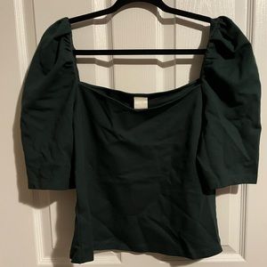 Puffy short sleeved top.